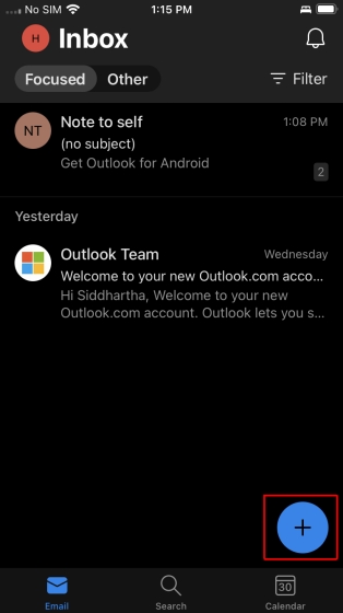 Schedule email in outlook on iOS