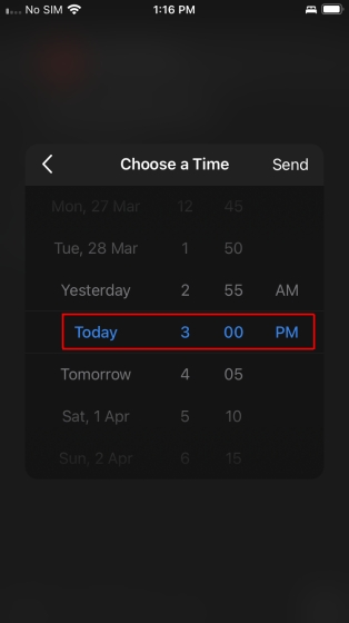 Schedule email in outlook on iOS