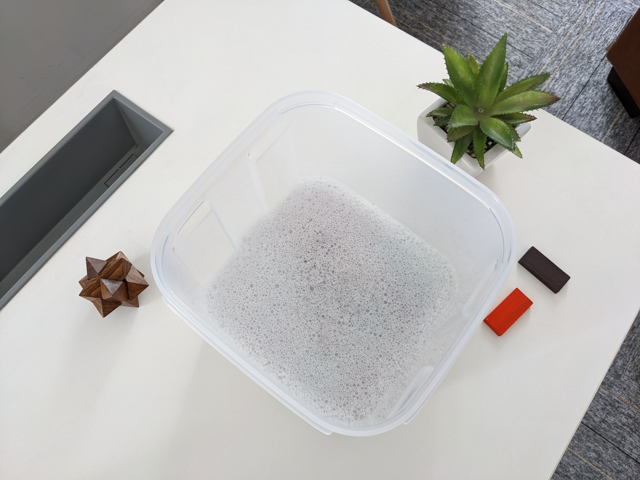 Soak the keycaps in soap water.