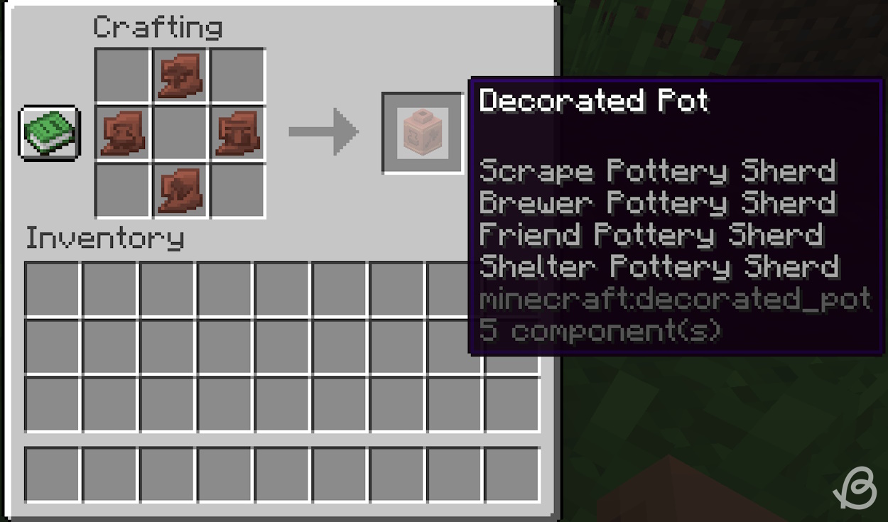 Crafting recipe for a decorated pot