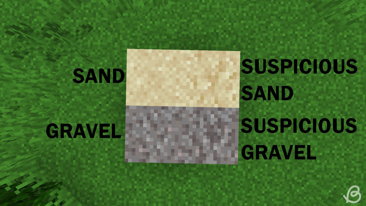 Differences between suspicious blocks and regular sand and gravel