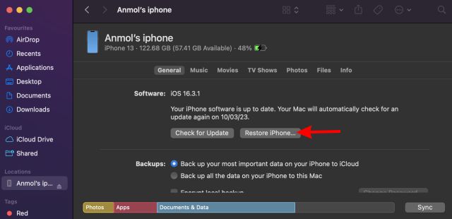 Clear iPhone system data