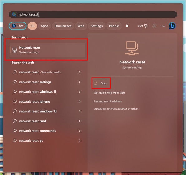 Reset Network Settings