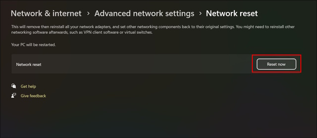 Reset Network Settings