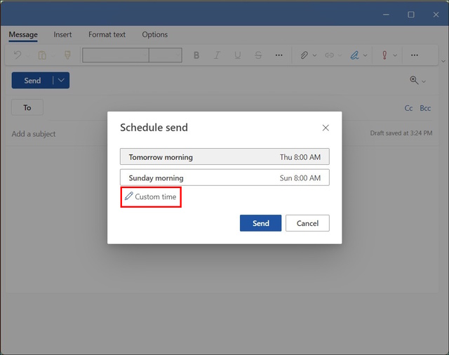 Microsoft Outlook Schedule Email