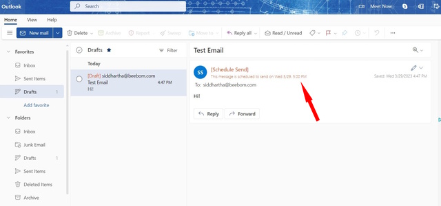 Schedule Email in Outlook