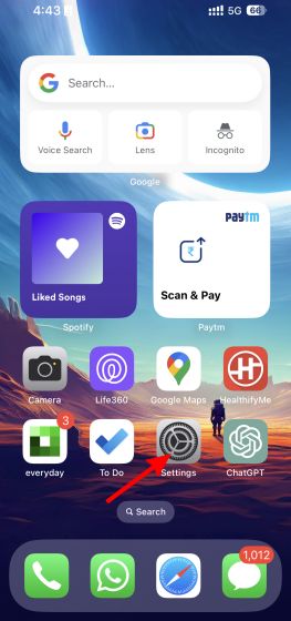 other data ios 16 settings