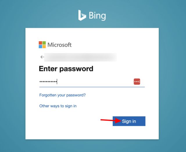 sign in bing ms