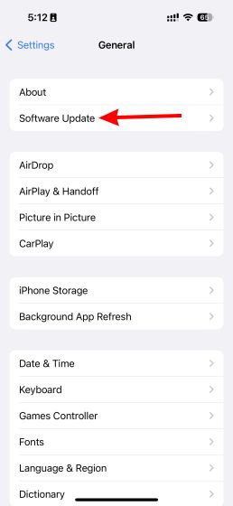 software update other data iphone