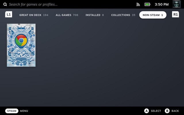Steam Deck Google Chrome