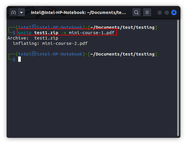 So Komprimieren Und Entpacken Sie Dateien Unter Linux (Anleitung) 25 Entpacken Sie Eine Zip-Datei Unter Linux Und Schließen Sie Eine Bestimmte Darin Enthaltene Datei Aus
