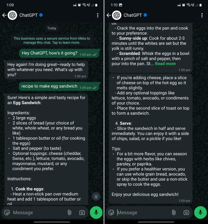 chat with chatgpt on whatsapp