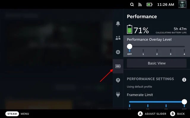 Steam Deck Performance Settings 