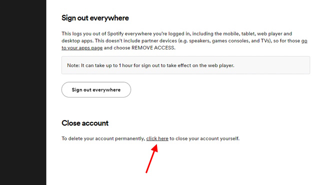 close account spotify