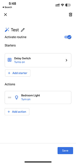 creating a routine in the google home app