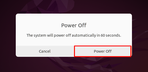 So fahren Sie Linux über die Befehlszeile und die GUI herunter 10 Endgültiges Herunterfahren in Gnome