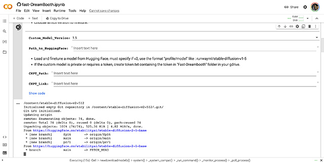 google colab notebook for dreambooth with stable diffusion