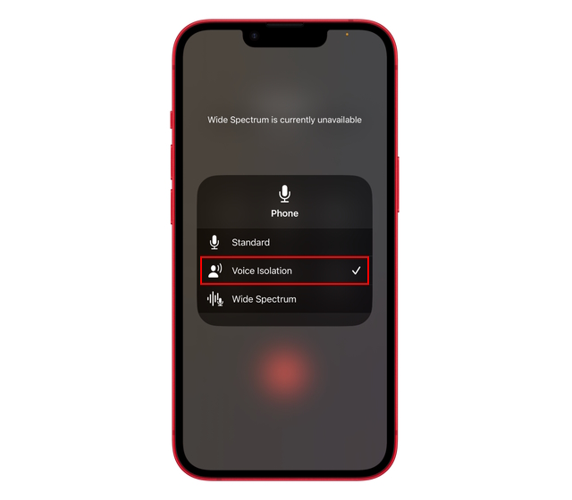 voice isolation during voice calls in iOS 16.4