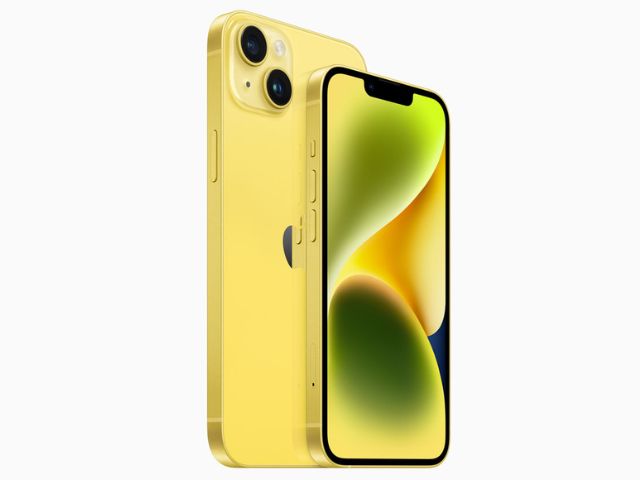 iPhone 14 and 14 Plus in yellow