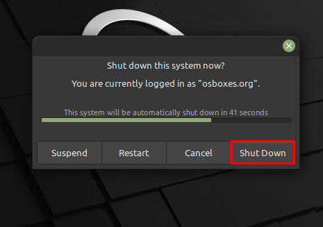 final shutdown button in KDE