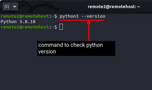 vérification de la version installée de python