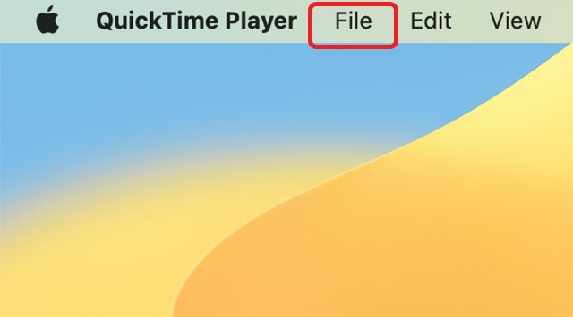 opções de arquivo do QuickTime Player