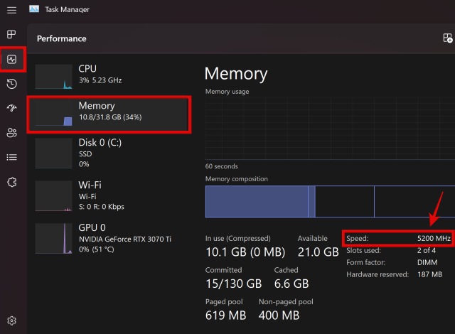 how to check ram speed in windows 11