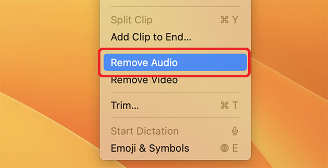 remove audio from screen recording mac