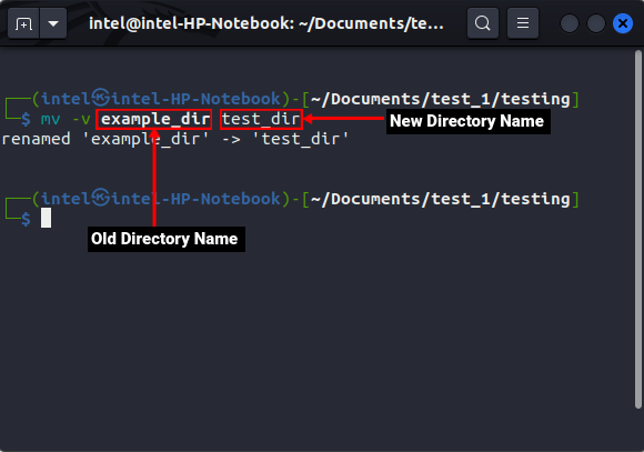 renaming single directory using mv command