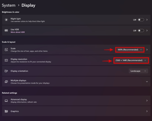 Display And Scaling Settings - Desktop Window Manager High Gpu