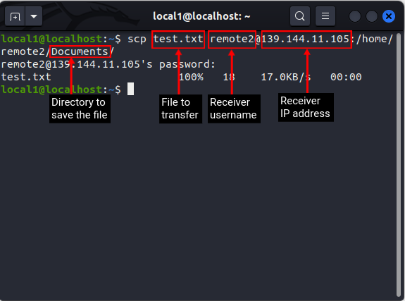 Transfert D'Un Fichier Du Système Local Au Récepteur Distant - Commande Scp Linux