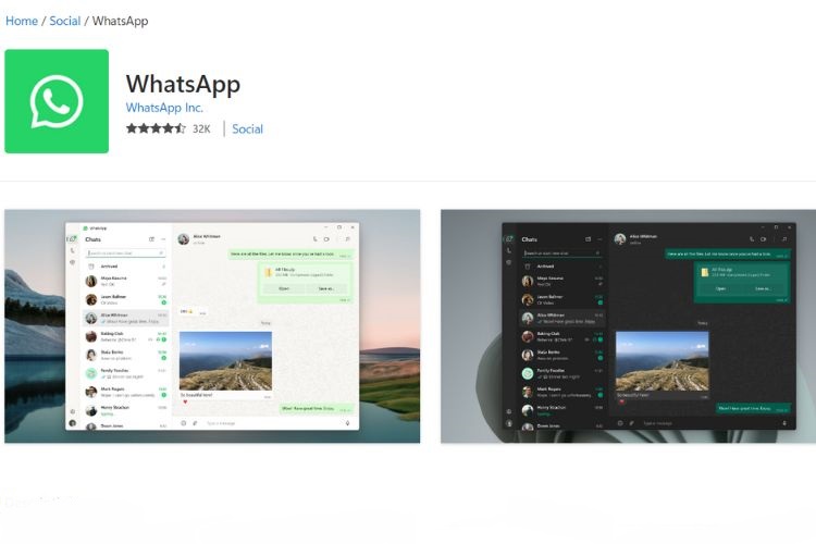 WhatsApp foe Windows new app
