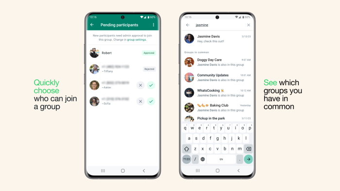 WhatsApp group features