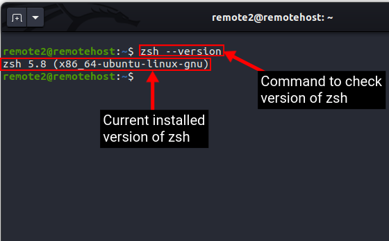 checking zsh version installed