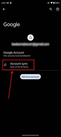 sync google account data