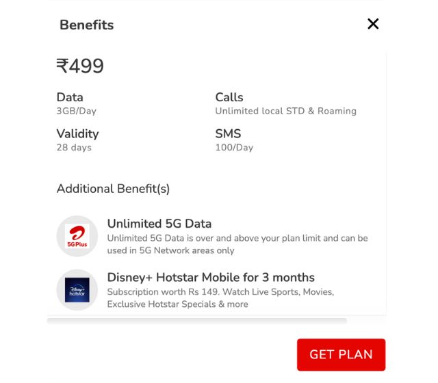 Airtel prepaid recharge plans that give free  Prime Video