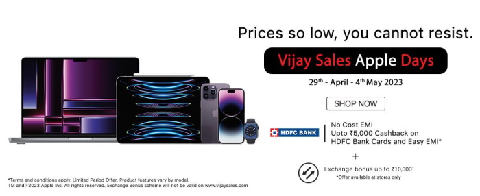 Apple Days Sale Vijay Sales anunciado