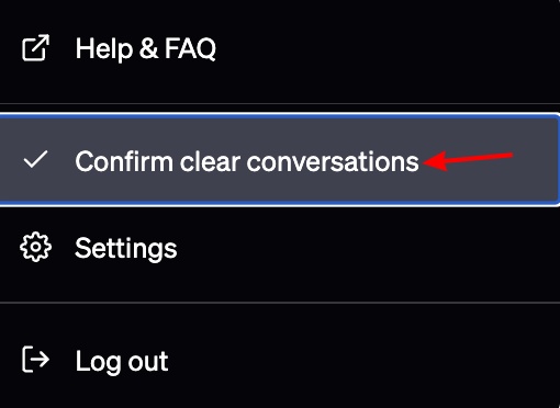 confirm clear conversations
