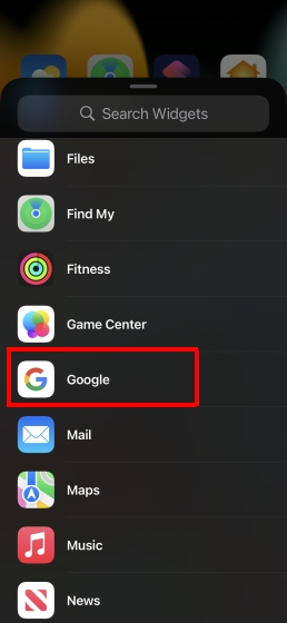 Add Google Search on iOS home screen