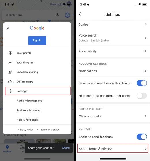Clear Google Maps Cached Data on iOS
