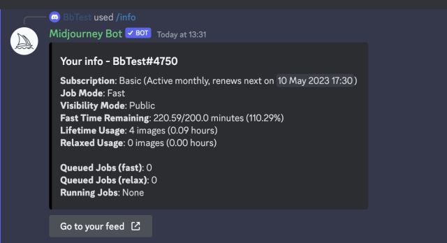 midjourney profile info 