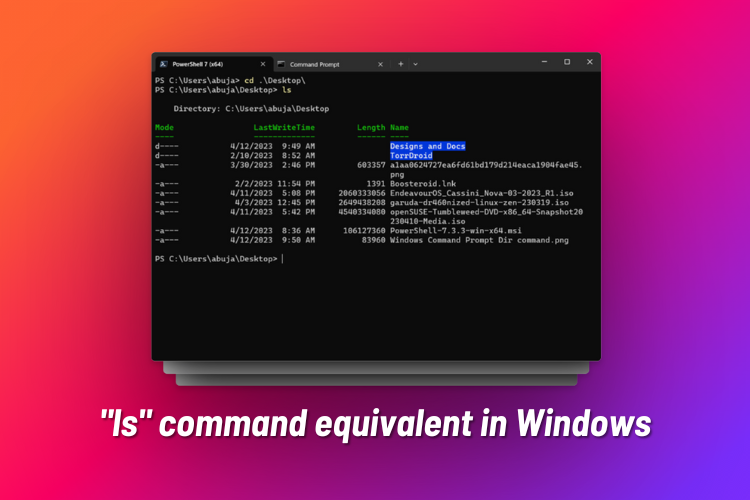 windows cmd commands ls