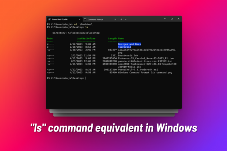 LS command equivalent Windows