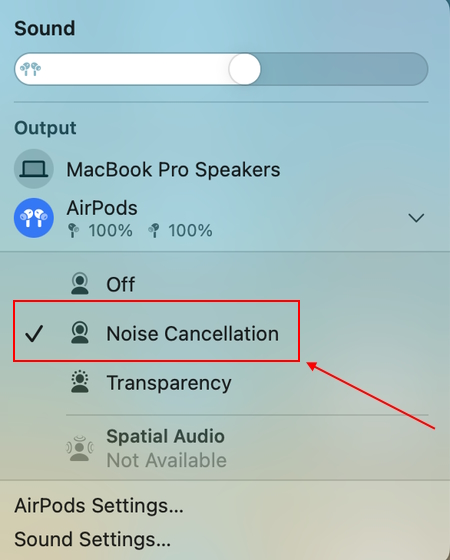 Airpods pro noise online cancelling sound