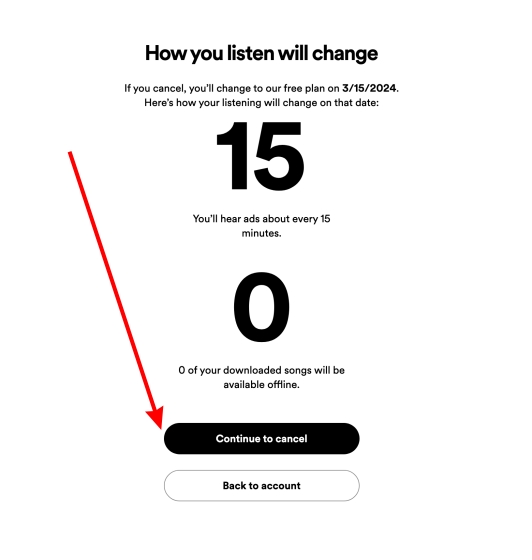 Unsubscribe from Spotify Premium on the Web/PC