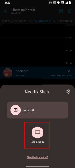Set Up Nearby Share on Windows PC