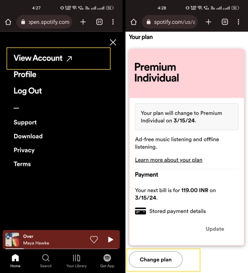 How To Change Spotify Premium Plan 
