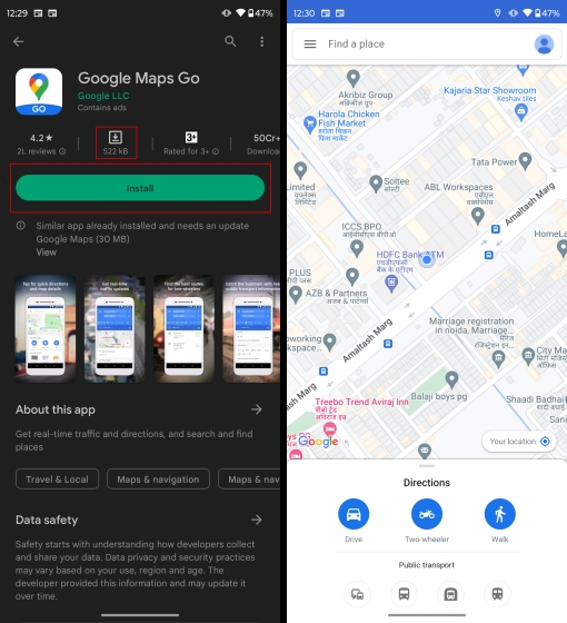 Try the Lightweight Version of Google Maps