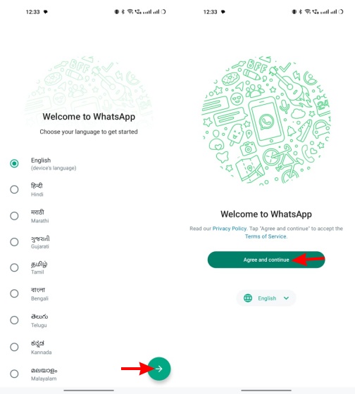 Whatsapp on two phones setting up