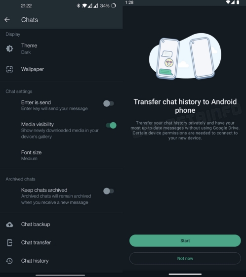 Fitur transfer obrolan baru di WhatsApp